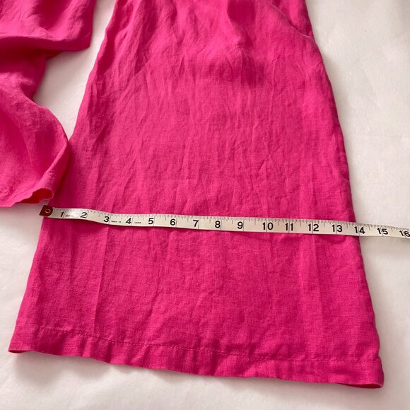 *By Anthropologie Pant The Somerset Linen Pull-On Fuchsia Size XS - Picture 6 of 12